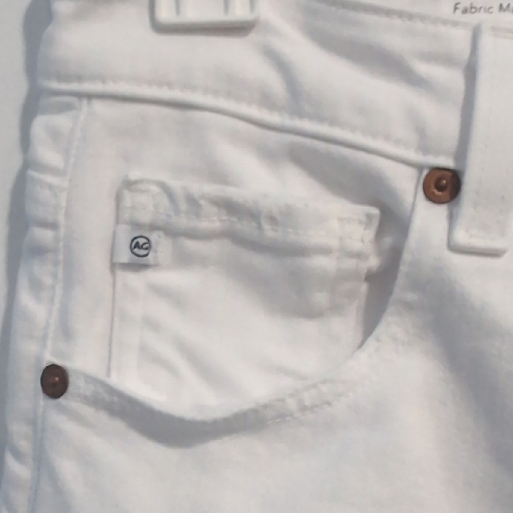 AG Adriano Goldschmied Kinsley High Rise Crop Boot White Jeans Size 26 - Picture 4 of 5